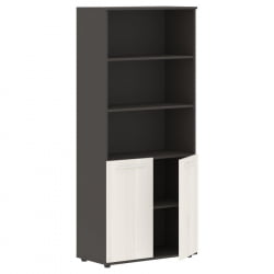 Шкаф с одним комплектом глухих малых дверей ЕДИС ЕХCС 85.5 Ясень Траун Белый Мокко / EDIS EHCS