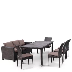 Комплект плетеной мебели T347/S65A/Y380A-W53 Brown 8PCS