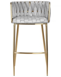 Стул барный ДОБРИН ЕММА ГОЛД (светло-серый велюр (135-37)) 4 шт / DOBRIN EMMA GOLD