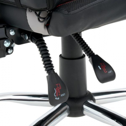 Кресло компьютерное CROMEX (КРОМЕКС) Quantum GM-155 RGB экокожа черное/красное/серое