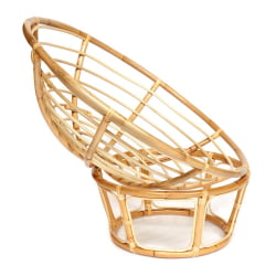 Кресло PAPASAN ECO/ПАПАСАН ЭКО P115-1/SP STD /c подушкой, ремешками/ диаметр подушки 125 см, 115x101x92 см, Natural (натуральный), ткань Коричневый, 3М7-147