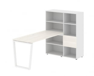 Рабочая станция ЕДИС ЕВРСТ 1115 Ясень Траун Белый Белый / EDIS EVRST