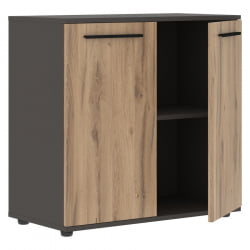 Шкаф с глухими малыми дверьми ЕДИС ЕЛCС 85.1 Дуб Денвер светлый Черный Мокко / EDIS ELCS