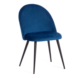 Стул MONRO (mod. 5144) металл/вельвет, 51x56x84 см, синий (HLR 64)/черный