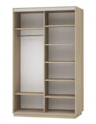 Шкаф-купе с фотопечатью Экспресс Дуо 1400х2400х Белая орхидея/Ясень шимо светлый / 1400х2400h