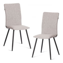 Мягкий стул La Rousse (2 шт. в упаковке) NEW, ткань рогожка, темно-серый, F68, 45х55х93 см