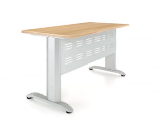 Парта двухместная Де Гласси А перфорированный экран ЛДСП Бук/ Металл Серый