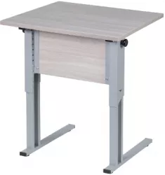 Парта одноместная рост 3-7 прямые углы Клен Танзау/Металл Серый