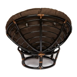 Кресло PAPASAN 23/01 W /с подушкой/ диаметр подушки 125 см, 115х101х104 см, Antique brown (античный черно-коричневый), ткань Коричневый
