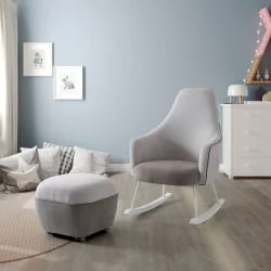 Кресло-качалка Micuna (Микуна) Wing/Moom white текстиль light grey/dark grey