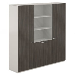 Шкаф высокий тройной с отделением для одежды Atlas NZ-0303+NZ-0311+NZ-0303.GS.BT Серый камень Бренсон Трюфель