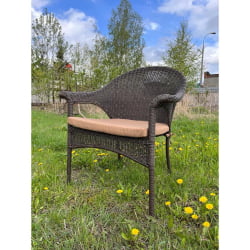 Плетеное кресло LV-140B-Brown с подушкой в комплекте LV-140B-Brown Плетеное кресло LV-140B-Brown с подушкой в комплекте LV-140B-Brown