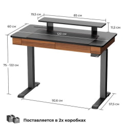 Письменный стол с надстройкой EUREKA ERK-ED-I47-WN