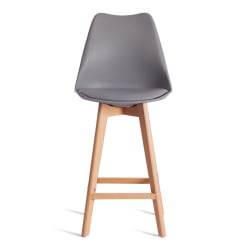 Стул барный TULIP BAR (mod. C1014H-1) / 1 шт. в упаковке пластик/дерево, 42 х 47,5 х 104 см, Grey (серый) 92717 / натуральный