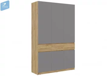 Дизайнерский шкаф ШК-002 БОСТОН дуб крафт золотой/Шифер серый