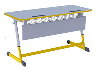 Парта двухместная регулируемая по высоте НОМАД (рост 3-7) Желтый/Серый / NOMAD