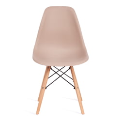 Стул CINDY (EAMES) (mod. 001) дерево бук/металл/сиденье пластик, 51x46x82см, бежевый / beige