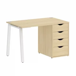 Стол письменный ХОМЕ ОФФИCЕ ВР.СП-3-118.4.А Акация Лорка/Белый металл / HOME OFFICE VR.SP-3-118.4.A