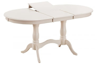 Стол раскладной Eva (EV-T4EX) дерево гевея/мдф, 120+39х80х75см, ivory white (слоновая кость 2-5)