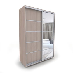 Шкаф-купе ясень Акцент-Квадро Д 1000х600  Шимо светлый/хром