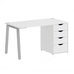 Стол письменный ХОМЕ ОФФИCЕ ВР.СП-3-138.4.А Белый Бриллиант/Серый металл / HOME OFFICE VR.SP-3-138.4.A