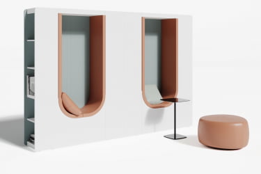 Композиция гардероб и две мягких ниши с боковыми стеллажами АРТ907.У604 / ART907.U604