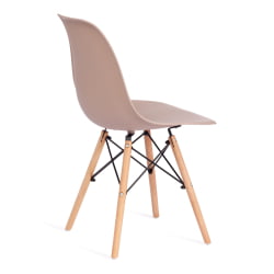 Стул CINDY (EAMES) (mod. 001) дерево бук/металл/сиденье пластик, 51x46x82см, бежевый / beige