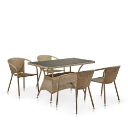 Комплект мебели из иск. ротанга T198D/Y137C-W56 Light Brown 4Pcs Комплект мебели из иск. ротанга T198D/Y137C-W56 Light Brown 4Pcs