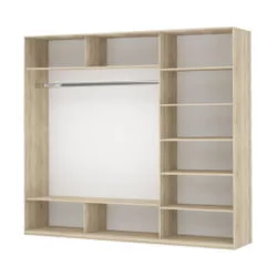 Трехстворчатый шкаф Прайм 1800 ДСП/Белое стекло/ДСП Венге