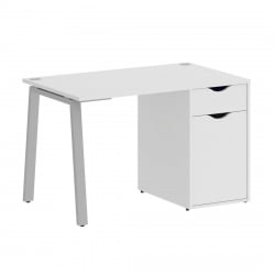 Стол письменный ХОМЕ ОФФИCЕ ВР.СП-3-118.1.А Белый/Серый металл / HOME OFFICE VR.SP-3-118.1.A
