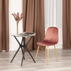 Стул BREEZE (mod. 4724) вельвет/металл, 44 х 53 х 87 см, Coral (коралловый) HLR44 / натуральный Стул BREEZE (mod. 4724) вельвет/металл, 44 х 53 х 87 см, Coral (коралловый) HLR44 / натуральный
