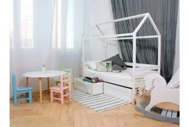 Кровать-домик RooRoom кд-11С c ящиками Серый