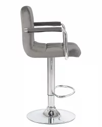 Стул барный DOBRIN KRUGER ARM Серый велюр MJ9-75
