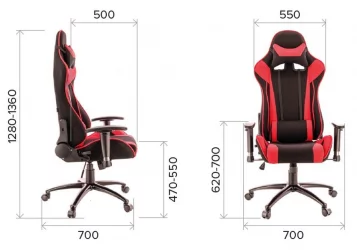 Кресло геймерское Еверпроф Лотус С4 Ткань Черный Красный / Everprof Lotus S4