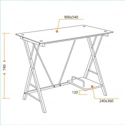 Стеклянный компьютерный стол GD-01 white (белый)