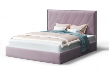 Кровать СОФИЯ 2000*1400мм (без опор), велюр НЕО 15 (лиловый), (б/основания, б/матраса) / NEO