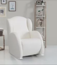 Кресло-качалка Micuna Wing/Flor white/white искусственная кожа