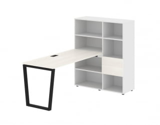 Рабочая станция ЕДИС ЕВРСТ 1115 Ясень Траун Черный Белый / EDIS EVRST