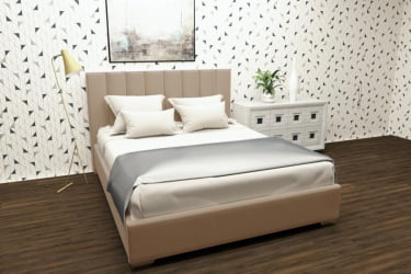 Кровать 80 на 200 Терра с ортопедическим основанием Цвет фасада: Светло коричневый; Материал фасада: Металл/Велюр; Спальное место: 800х2000 мм