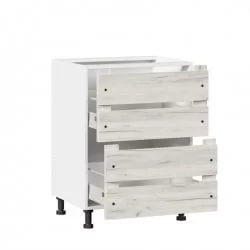 Тумба кухонная 600 с 2 ящиками ЛЮКС (4) Винченца ЛД 234.900.000.016 Тип 2 Белый Дуб Крафт белый