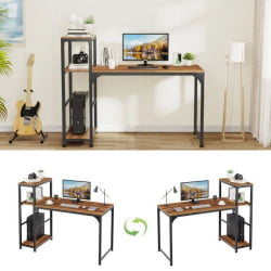 Письменный стол с полками EUREKA ZX-SH140A-RW с шириной 140 см Reclaimed Wood