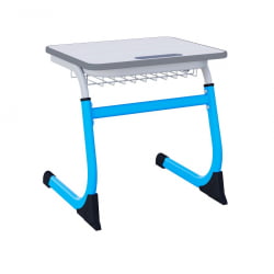 Парта одноместная регулируемая по высоте СМАРТЙ 600х500 (рост 5-7) Голубой/Серый / SMARTY