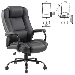 Кресло офисное BRABIX Heavy duty HD-002 экокожа Черный
