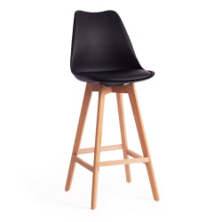 Стул барный TULIP BAR (mod. C1014H) пластик/дерево, 57 х 48 х 104 см, черный 3010/натуральный Стул барный TULIP BAR (mod. C1014H) пластик/дерево, 57 х 48 х 104 см, черный 3010/натуральный