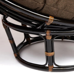 Кресло PAPASAN 23/01 W /с подушкой/ диаметр подушки 125 см, 115х101х104 см, Antique brown (античный черно-коричневый), ткань Коричневый