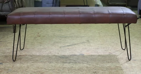 Банкетка Лейд 1200кс400 натуральная кожа темн.коричневая / 1200x400