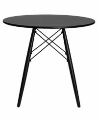 Стол обеденный DOBRIN CHELSEA 80 BLACK (столешница черная, основание черное)