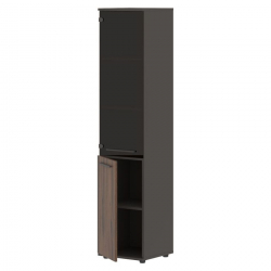 Шкаф-колонка комбинированная левая ЕДИС ЕХCС 42.2 Л Дуб Денвер темный Мокко Мокко / EDIS EHCS L