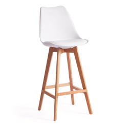 Стул барный TULIP BAR (mod. C1014H) / 1 шт. в упаковке пластик/дерево, 57 х 48 х 104 см, белый 018 /натуральный Стул барный TULIP BAR (mod. C1014H) / 1 шт. в упаковке пластик/дерево, 57 х 48 х 104 см, белый 018 /натуральный