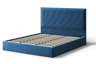 Кровать СОФИЯ 2000*1600мм (без опор), велюр Бренди лайт 08 (синий), (б/основания, б/матраса)